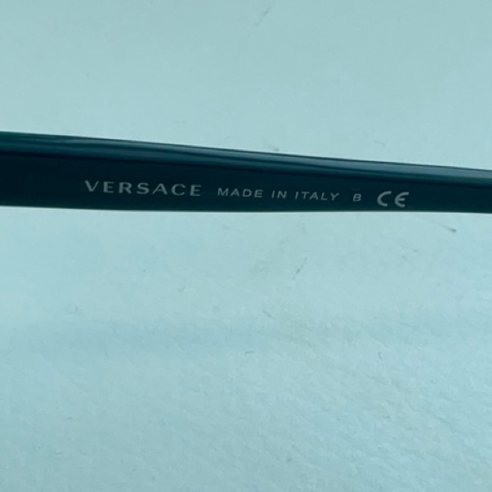 Versace Teal Sunglasses with Silver Accents - Picture 4 of 5